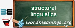 WordMeaning blackboard for structural linguistics